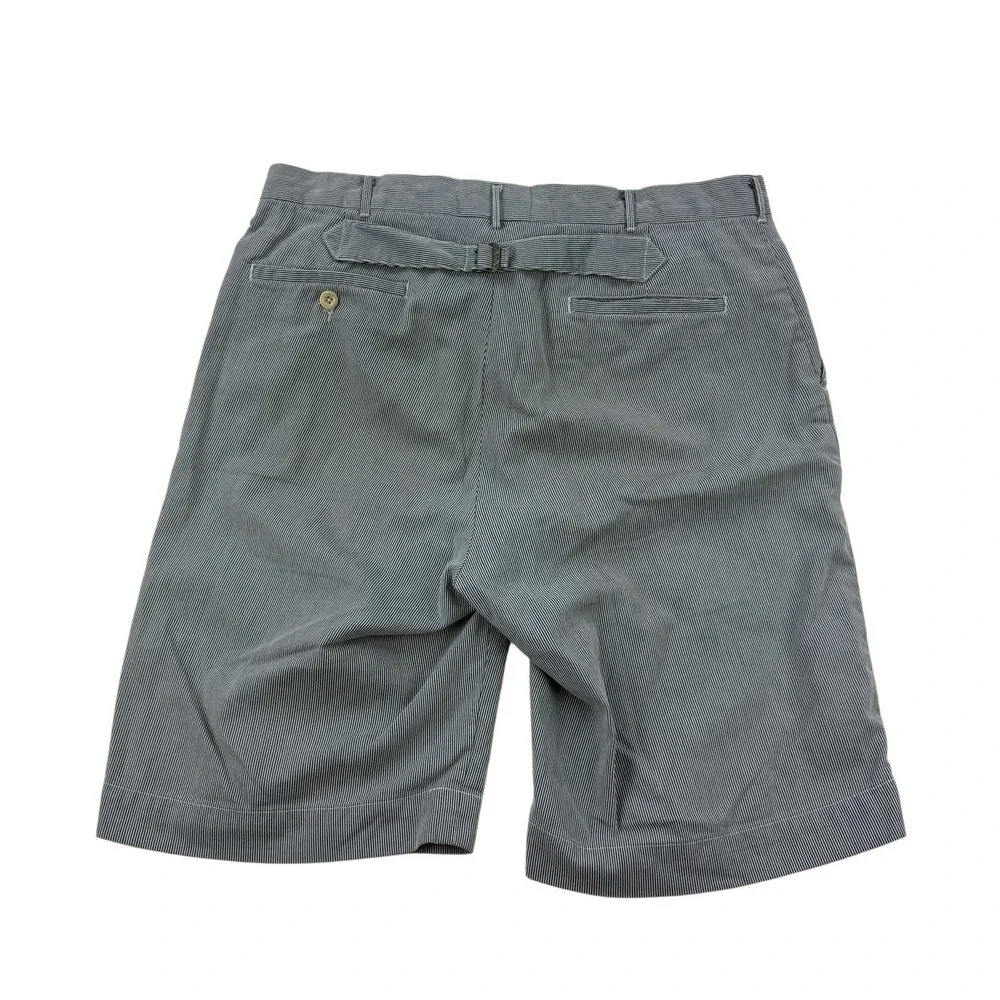 Polo Ralph Lauren Blue White Stripe Cinch Back Shorts Flat‎ Front Men's 33x10